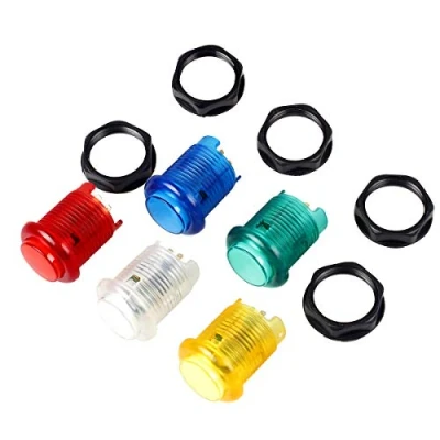 Image de EG Starts 5x 30mm Arcade LED Lights Push Button Built in Switch 5V Illuminated Buttons For Machine Games DIY Kit Parts Jamma Mame Raspberry Pi 1 2 3 ( Each color of Piece ) &amp; 5 Colour