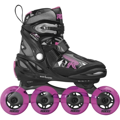 Image de Roces Moody Girl TIF Rollers en Ligne pour Fille Noir/Rose Pointure 36 40