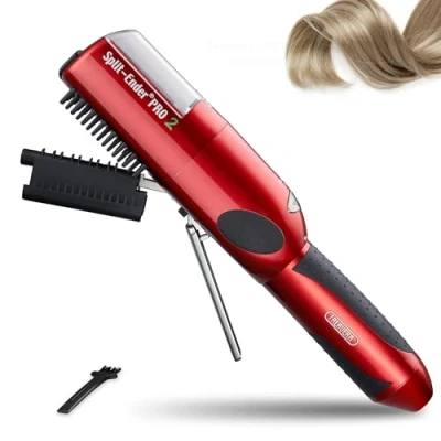 Image de Split Ender Pro 2 Outil de casse des cheveux Coupe les pointes fourchues Remover Tondeuses à pour le traitement réparation cassantes endommagées sec Rouge