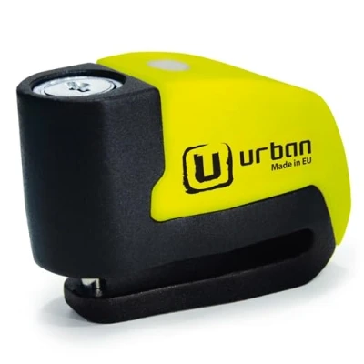 Image de URBAN UR6 Bloque Disque Moto Alarme 120dB Bouton ON, Warning Fonction, LED, Module Remplaçable, Batterie Lithium, Étanche, Support Option, Clic Fermature, Sécurité ø6mm Universel Antivol Scooter