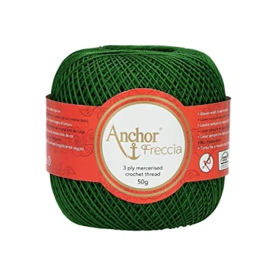 Image de Anchor Freccia 4771012 00322 Fil à crocheter Vert 100 % coton