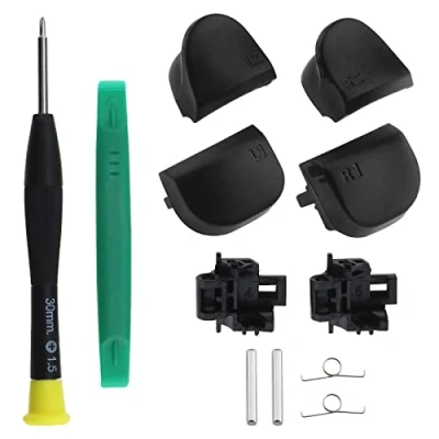 Image de SG Store Ensemble de 12 Kits Réparation Boutons déclenchement L1 R1 L2 R2 Compatible avec PS5 V1 d&#039;épaule du Contrôleur Ressorts et Cadres arbre Tournevis