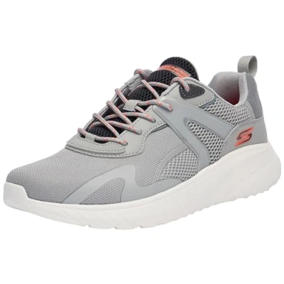 Image de Skechers Homme Bobs Squad Chaos dérive élevée Baskets, Gris Synthétique Multi Mesh, 39 EU