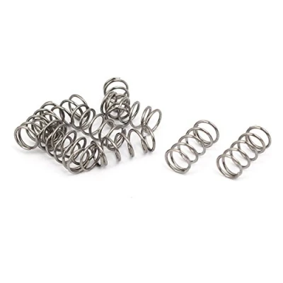 Image de sourcing map Ressort de Compression 0.5mmx5mmx10mm 304 Acier Inoxydable Argenté 10pcs