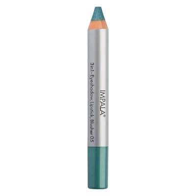 Image de Crayon Jumbo Impala 3 en 1 Couleur 05 Vert Métallisé Ombre à Paupières, Rouge Lèvres et Fard Joues Texture Lisse de Longue Durée Couleurs Intenses