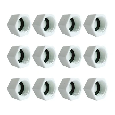 Image de HLIWS 12 Pièces 3/4 inch BSP Capuchon de fermeture avec filetage intérieur,Bouchon d&#039;obturation et rondelle(Filet femelle)