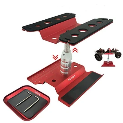 Image de Support de travail voiture RC poste réparation en aluminium 360 degrés rotation ascenseur inférieur avec plateau à vis pour 1/8, 1/10, 1/12, 1/16 échelle camion Buggy