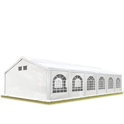 Image de TOOLPORT Tente de réception 6x12 m Jardin Blanc bâche PE 300 g/m² imperméable résistante aux UV avec Cadre Sol