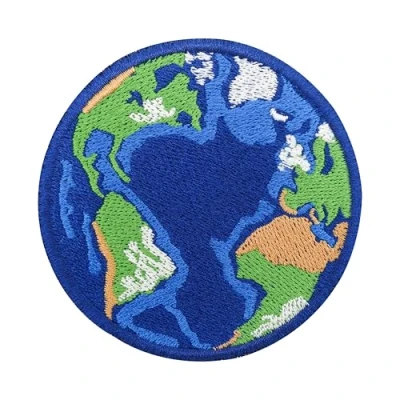 Image de Finally Home Patch Écusson à attacher avec scratch Motif globe terrestre Patchs planète terre d&#039;extérieur Badge Nasa rond