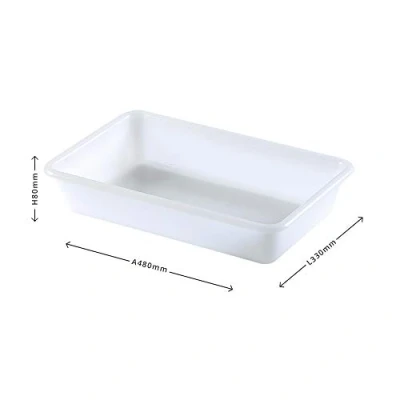 Image de Com fort Lot de 3 Bac Rangement Plateaux Rectangulaires en Plastique Blanc Taille 4