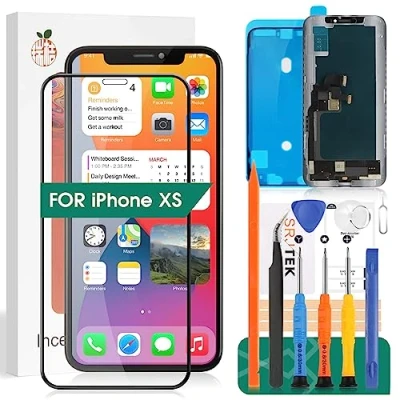 Image de SRJTEK pour Ecran iPhone XS Complet Écran A1920 LCD iphon Affichage Numériseur Tactile Remplacement Capteur A2097, A1920, A2100, A2098(Incell, Noir)