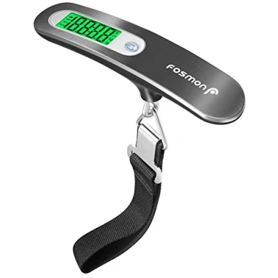 Image de Fosmon Pèse Bagage Électronique, Valise de Voyage, balance Numérique Portable, Peson Voyage digital, Max 50kg, LCD Rétroéclairé / Fonction Tare pour Poste, Usage Domestique 1