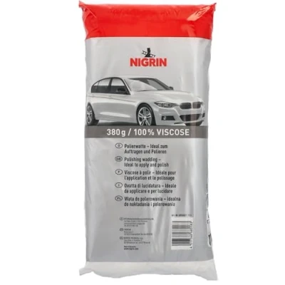 Image de NIGRIN ouate de polissage 100 % viscose, non pelucheuse et absorbante, idéale pour appliquer polir la peinture voiture, qualité supérieure, douce respectueuse