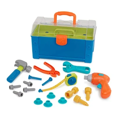 Image de Battat Boîte à Outils Kids Set Pretend Construction Durable Toy Toddler 3 Years + Busy Builder Tool Box, BT2506Z, Multicolore, Moyen
