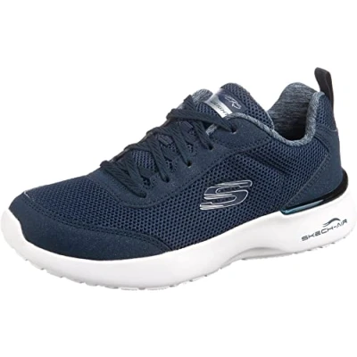 Image de Skechers Femme Skech air Dynamight fast Brak Baskets, Bleu Navy Mesh White Trim Nvy, 38.5 EU