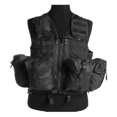 Image de Mil Tec Gilet Tactical Syst.Mod.Noir (8 Poches) Noir One Size