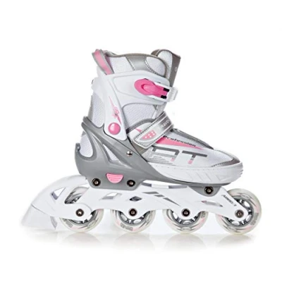 Image de Roller en Ligne RAVEN Profession Pointure Ajustable Blanc/Rose Taille 31 35 (20,5cm 22,5cm) Réglable Mixte