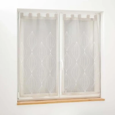 Image de Paire de rideaux DOUCEUR D&#039;INTERIEUR Voilage Passe tringle 2 x 60 90 cm Taupe