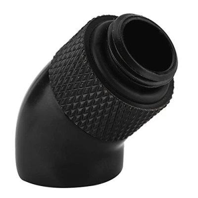 Image de Richer R G1/4&quot; 45 Raccord tournant à Angle, Adaptateur Rotatif pour Refroidissement CPU Noir