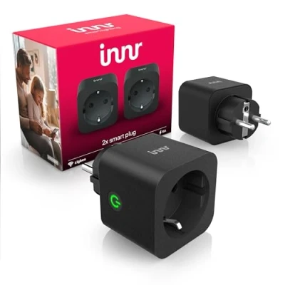 Image de Innr Prise Connectée Zigbee Noir, Smart Plug, Fonctionne avec Innr, Hue*, Alexa &amp; Hey Google (hub connecté requis) Alexa, 3600W, 16A, 2 Pack