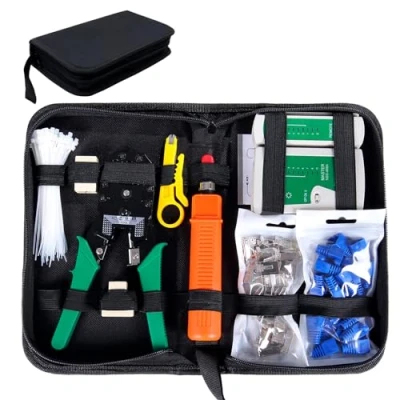 Image de SGILE 9 en 1 Professional Testeur de Network Réseau Câble Kits d&#039;Outils Réparation d&#039;Ordinateur Net Maintenance LAN, Ensemble Approprié au Bricolage