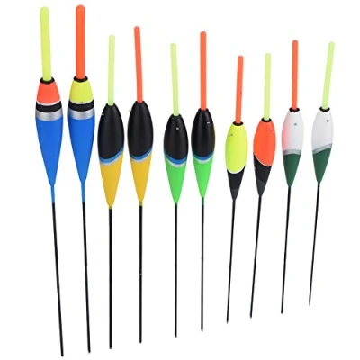 Image de DEWIN Bouchon de Peche Bouchons,Flotteurs et Bobbers Flotteurs Colorés Carpe Pêche Crochets Accessoires Flottants d&#039;eau Douce 10Pcs