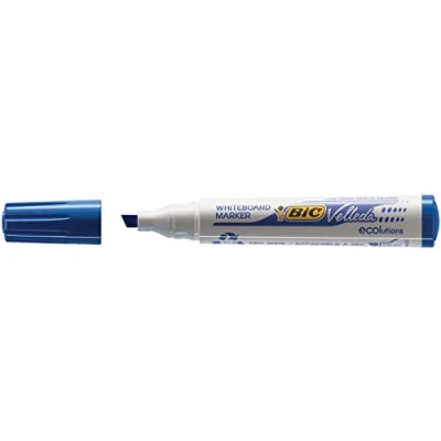 Image de BIC 11370 Marqueur velleda 1751 pointe Biseautée tracé 2 5 mm effaçables encre base alcool corps plastique Inodore