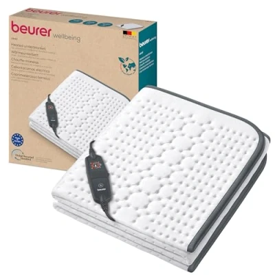 Image de Beurer UB 60 Green Planet Sous lit chauffant, 150 x 80 cm, fabriqué à partir de matériaux recyclés, avec arrêt automatique, 4 niveaux température, système sécurité, lavable en machine