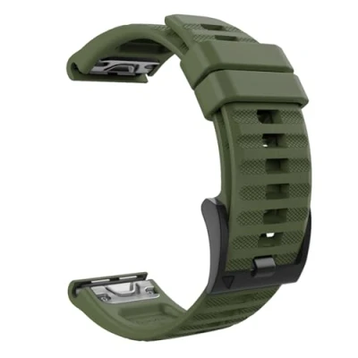 Image de MoKo Bracelet Compatible avec Garmin Fenix 7/7 Pro/6/6 Pro/5/5 Plus/Forerunner 965/955/945/935/Instinct/Instinct 2, 22mm Quick Fit Sport de Remplacement en Silicone, Vert Armée