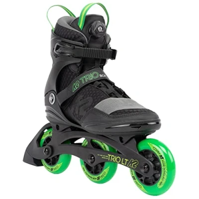 Image de K2 Trio Lt 100 Rollers en Ligne Mixte Adulte, Noir/Vert, EU: 40 (UK: 6.5 / US: 7.5)