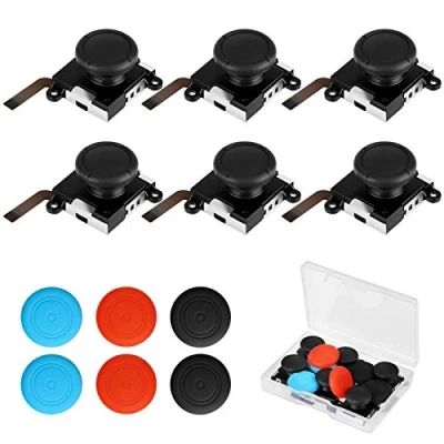Image de EEEKit 6PCS Joystick de Remplacement Switch 3D Analog Joysticks Gauche/Droite Bascule Compatible avec Nintendo Joy Con Manette Capuchons Stick