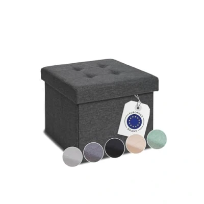 Image de Blumtal Banc de Rangement Chambre 41x31x31 cm Pouf siège conteneur Repose Pieds canapé Salon Anthracite