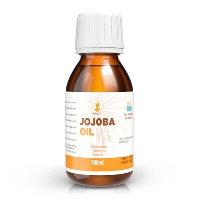 Image de Snadi Huile de Jojoba Bio Pure Vierge 100ml Écologique Pressée à Froid Riche en Vitamine E Idéale pour Peau Grasse et Cheveux Cassants Anti âge Antioxydant Naturel