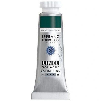Image de Lefranc Bourgeois Linel Gouache Extra Fine Tube 14ml Vert De Cobalt Fonce Série 1