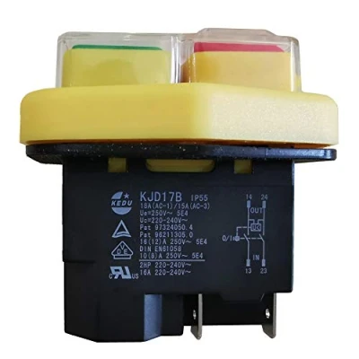 Image de KEDU KJD17B 4 Broches Interrupteur électromagnétique industriel étanches ON OFF Interrupteurs à Bouton poussoir de outils électriques pour Coupe Équipement Machine outil Perceuse Scie Broyeur