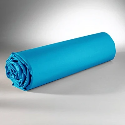 Image de Maison &amp; Marques Drap Housse 160 x 200 cm 100% Coton Bleu