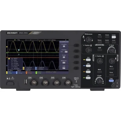 Image de Oscilloscope numérique VOLTCRAFT DSO 2104 100 MHz 4 canaux 1 Géch/s 80 kpts 8 bits mémoire (DSO)