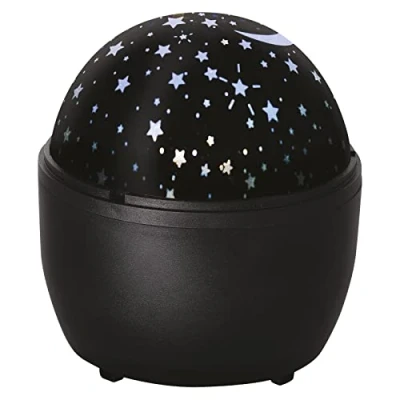 Image de EMOS projecteur LED étoiles, mural et plafond, alimenté par USB ou piles (3 x AA), durée de vie 10000 heures, IP20 pour l&#039;intérieur, DCPW06, noir