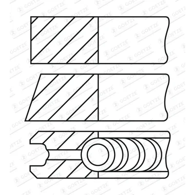Image de GOETZE ENGINE 08 451300 00 Jeu De Segments Pistons 83 OPEL: Zafira C Tourer, Insignia A 3/5 portes, Antara