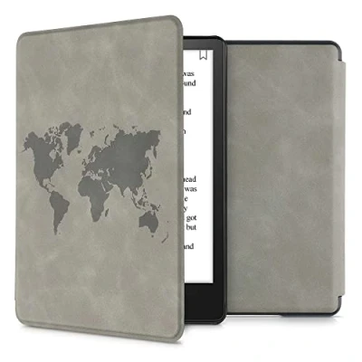 Image de kwmobile Etui Compatible avec Kindle Paperwhite 11e génération Étui à Rabat magnétique Tablette eReader Similicuir pour Gris