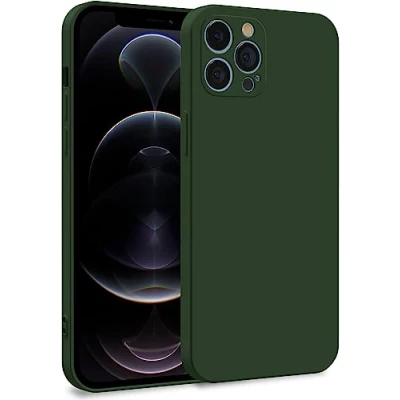 Image de MyGadget Coque Compatible avec Apple iPhone 12 Pro Max Case TPU Souple &amp; Soft Doublure Microfibre Cover Protection Extra Fine Légère Olive