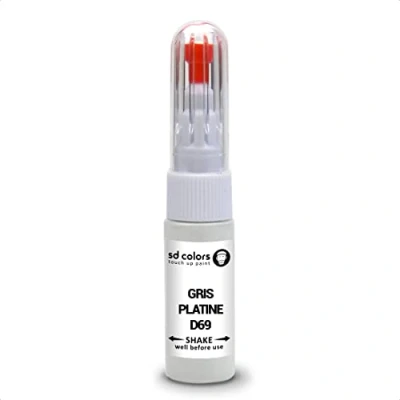 Image de SD COLORS GRIS PLATINE D69 Kit de réparation stylo retouche peinture 20 ML avec brosse à rayures Code couleur