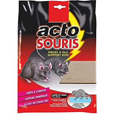 Image de ACTO PIÈGES À GLU Pour capturer les souris et de nombreux nuisibles rampants (serpents, scorpions, insectes rampants, araignées…). GLU4
