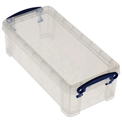 Image de Really Useful Box 6 boîtes de rangement 0,9 l avec couvercle Transparentes