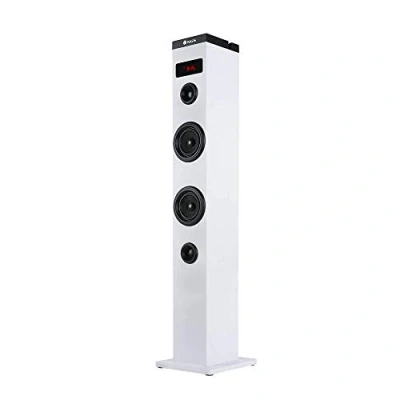 Image de NGS Sky Charm White Tour de Son Bluetooth 50W avec Télécommande, Entrée Optique, USB, Radio FM et AUX in (Couleur Blanc)