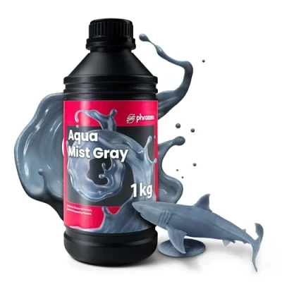 Image de Phrozen Auqa Resin Mist Gray Résine d&#039;imprimante 3D 405 nm UV Photopolymère pour impression LCD/DLP/SLA Haute Précision, Faible Odeur, Non Cassante (1kg)