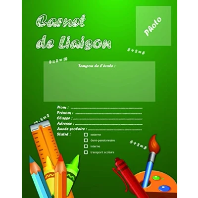 Image de Le Dauphin Réf. 52042D 1 Carnet de liaison Dimensions 17 x 22 cm 72 pages dont 35 pour la correspondance entre l&#039;école et famille l&#039;élève couverture souple couleur verte