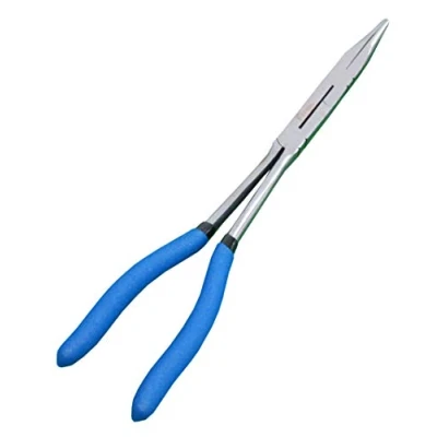 Image de pince à double pivot de 33 cm, outil précision 50Cr V qualité industrielle, action composée extra longue portée (bec droit)