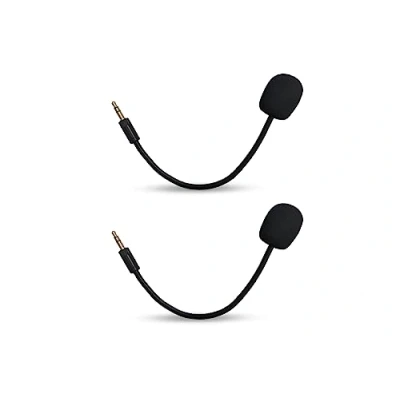Image de Lot de 2 micros jeu rechange pour casque Razer Barracuda X sur PS4, PS5, Xbox One, PC, microphone à perche amovible 3,5 mm