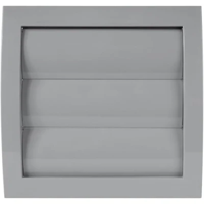 Image de Vent Systems Housse d&#039;aération grise de 100 mm pour d&#039;échappement salle bain, couvercle d&#039;ouverture à rabat grille extérieure, empêche les insectes, oiseaux et rongeurs